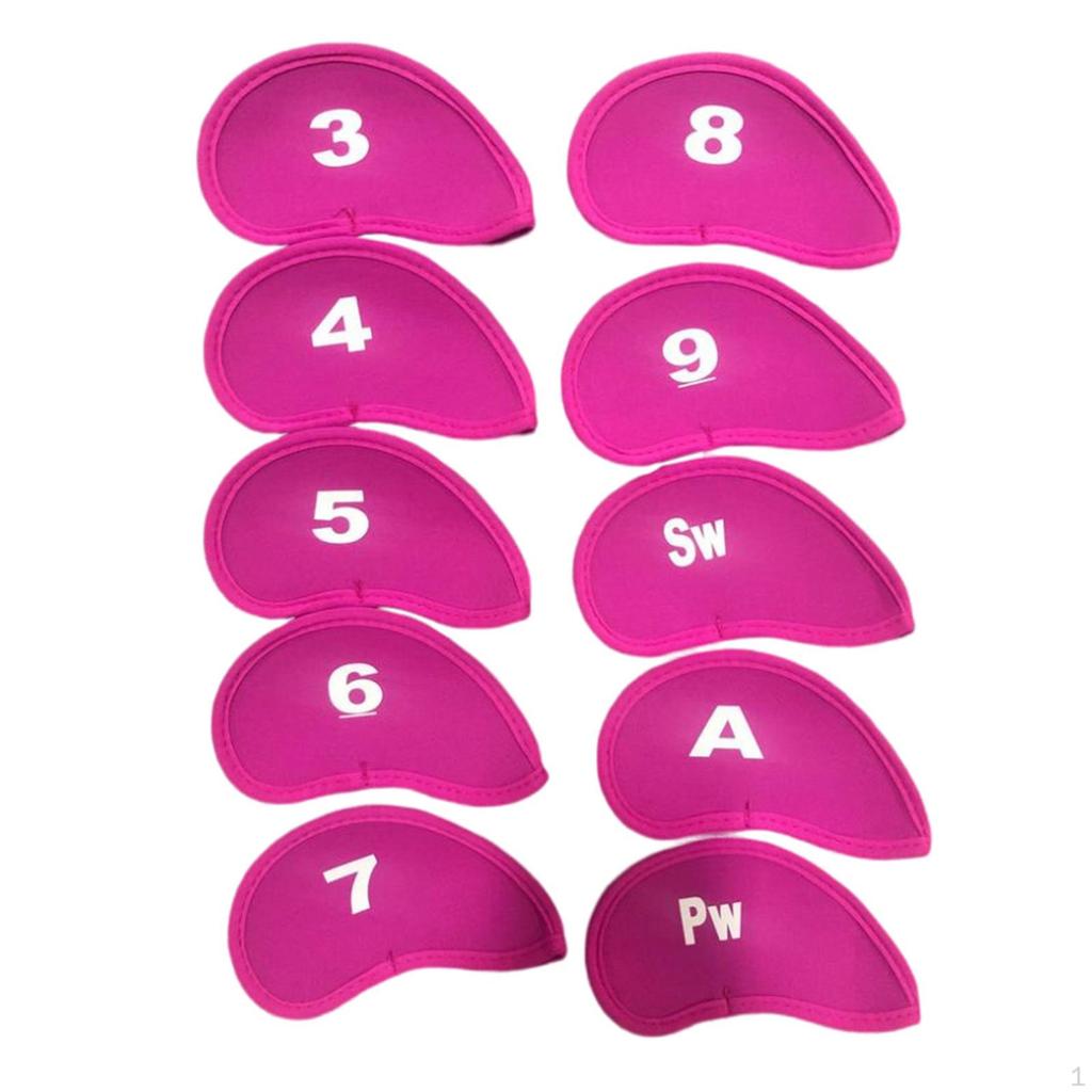 Zestaw 10 sztuk pokrowców na główki kijów żelaznych do golfa, Zestaw ochronny na putter, Pokrowce na główki 3 4