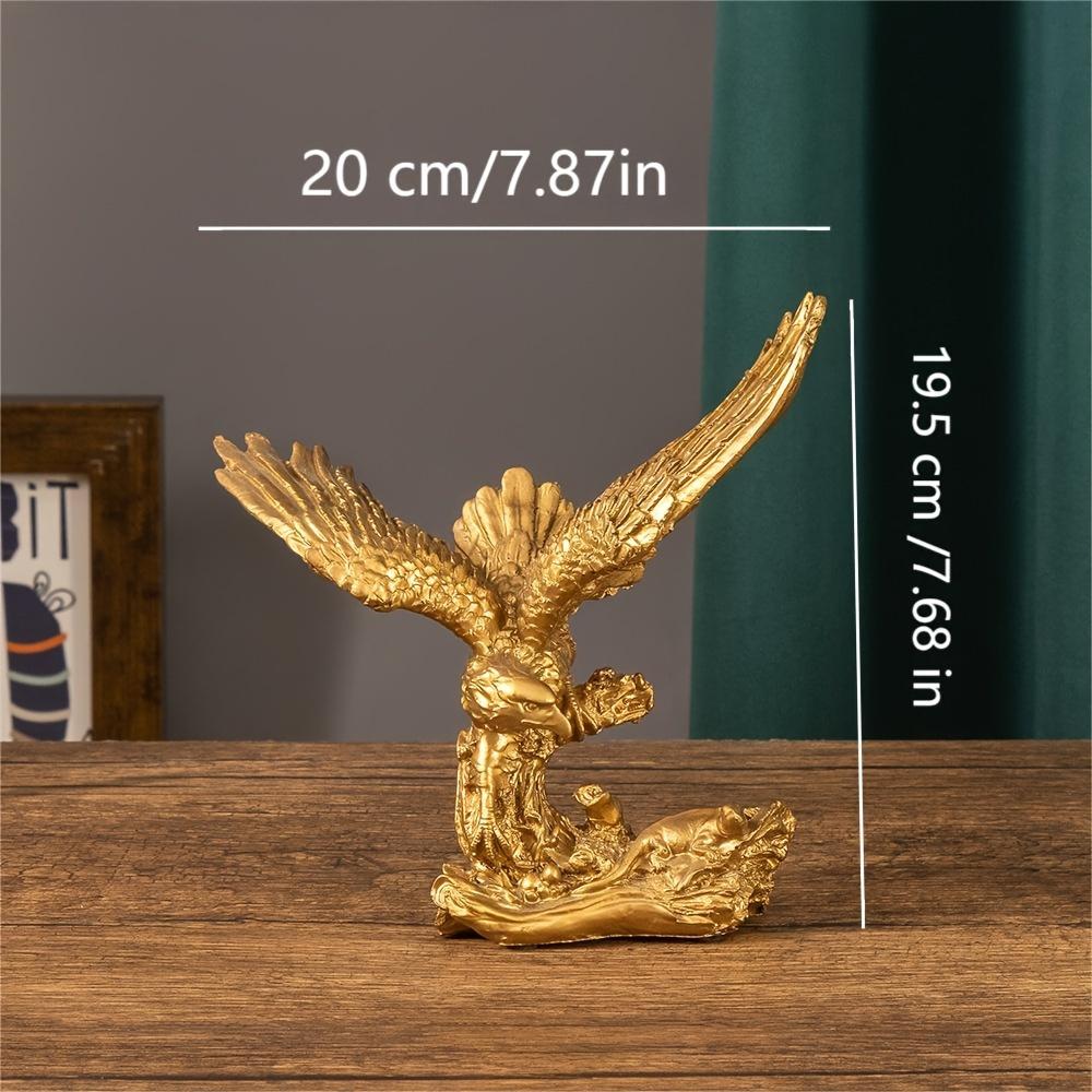Nordic Resin Golden Eagle Falcon Statue Craft Sculpture Decoration Home Living Room Office Desktop Cabinet Decoration