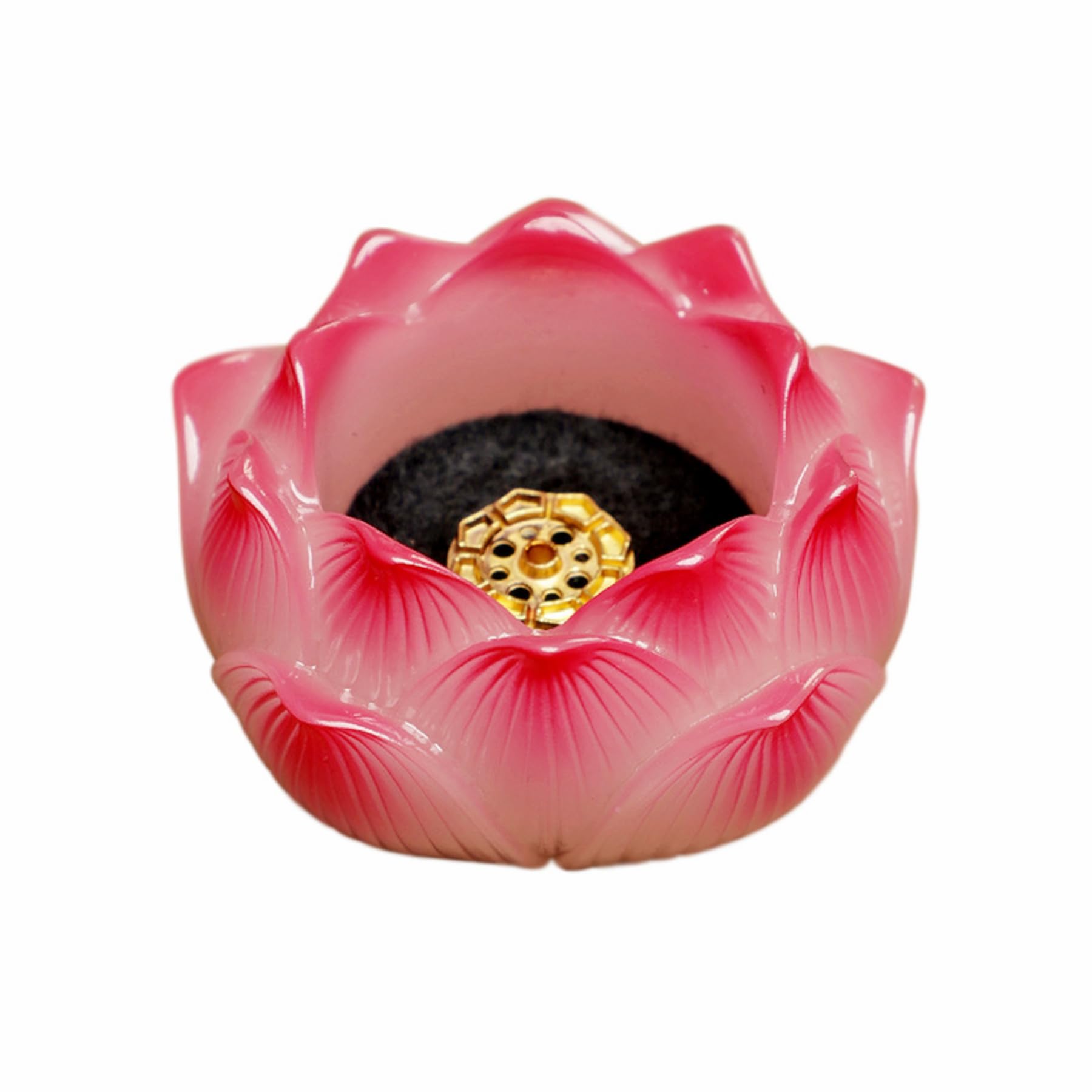 

Q foo Lotus Flower Incense Holder for Buddhist Altars, Stylish Glass Mini Incense Burner, Zen Buddhist Decor (Pink)