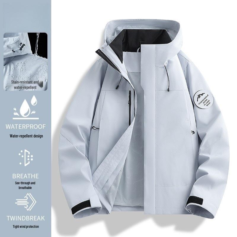 Camel Unisex 3-in-1 Mountaineering Jacket: Graphene-Lined, Windproof, Waterproof, and Warm, New Style, Two-Piece Set.