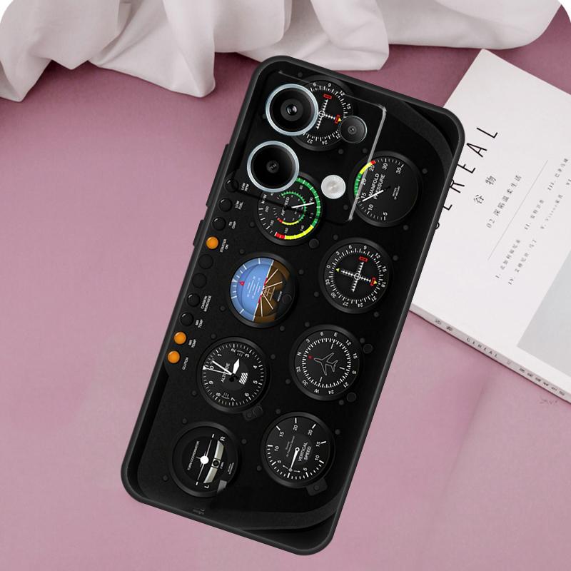 

AIRCRAFT COCKPIT DASHBOARD Case For Xiaomi Redmi Note 14 13 12 11 10 9 15 Pro Plus Redmi 15 10C 12C 13C 15C 14C Cover Redmi 10
