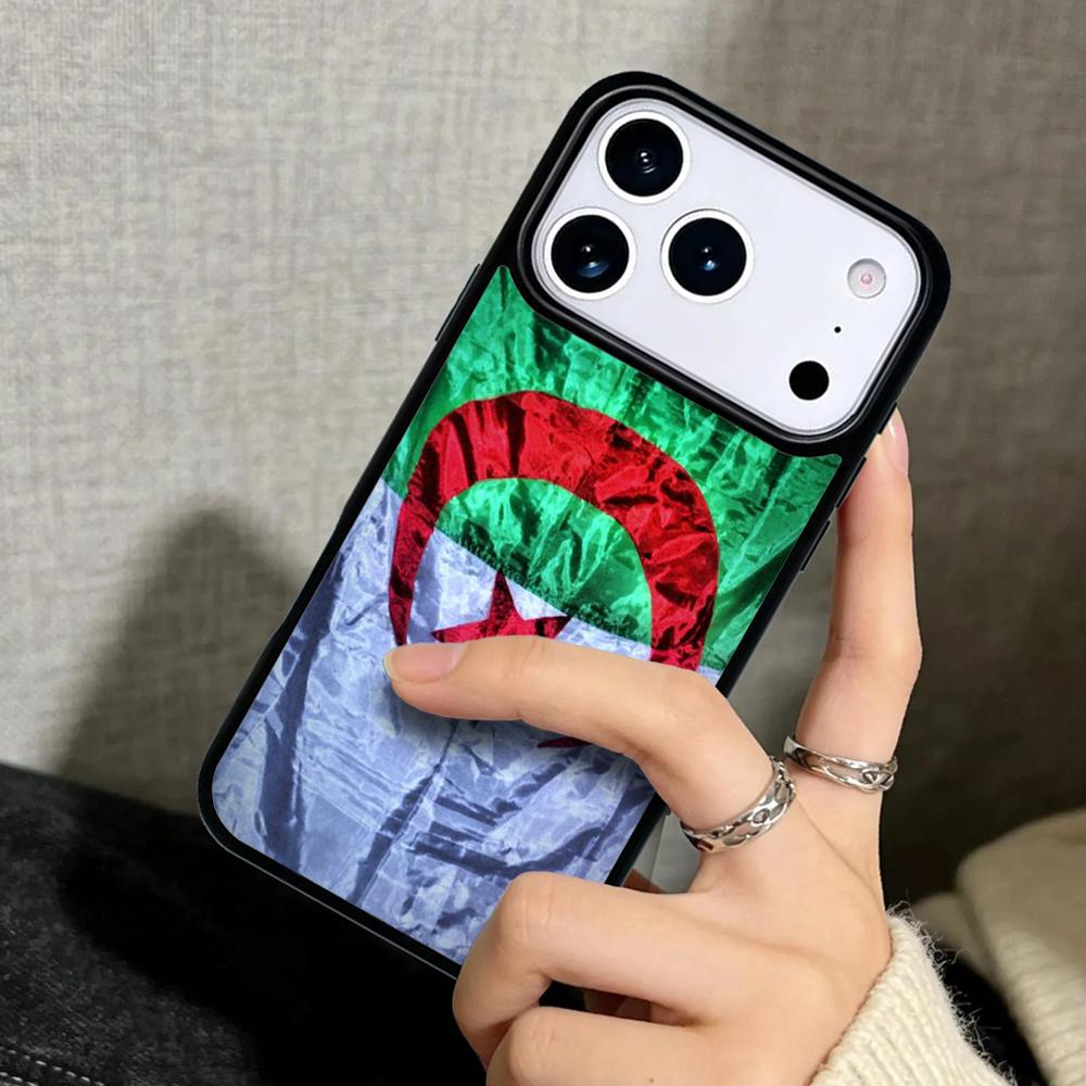 Schutzhülle Case für iPhone 17 Air 16 Pro Max 15 Plus 11 13 Mini 14 12 Rückseite Handyhülle Algerien Flagge