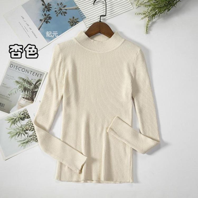 Women's Minimalist Turtleneck Pullover Sweater Warm Knitted Solid Color Basic Tops for Autumn Winter