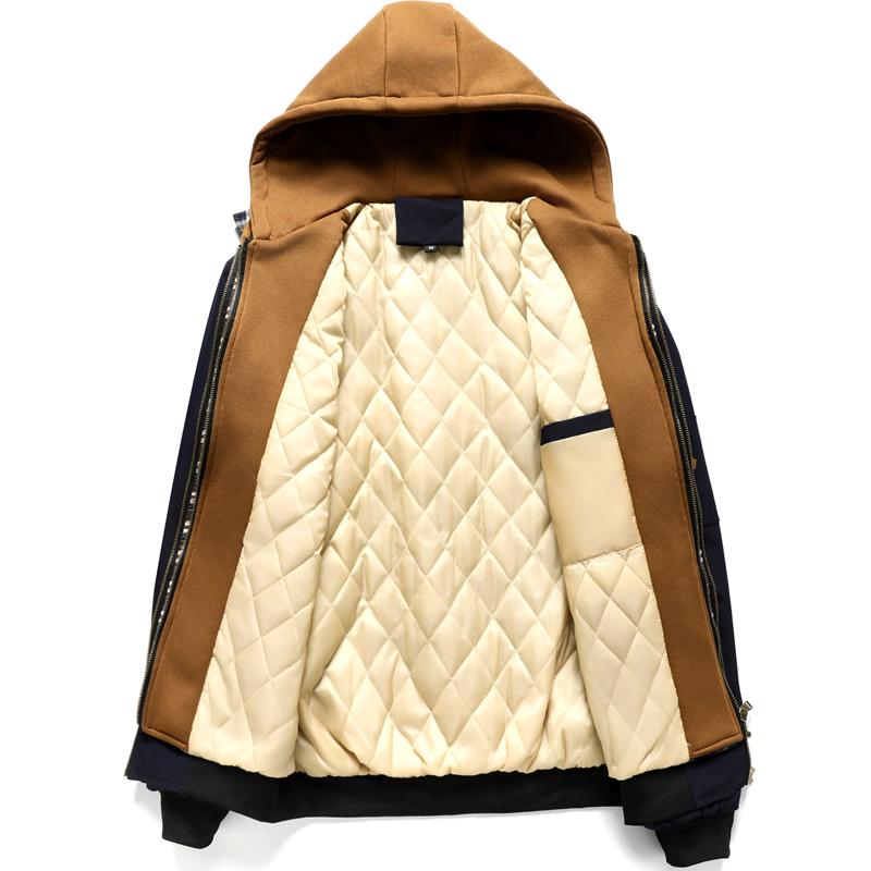 Giacca Bomber Calda da Uomo Autunno Inverno Giacca a Vento Spessa da Esterno Cappotti con Cappuccio da Escursionismo Uomo Parka Sportivi Termici Giacca