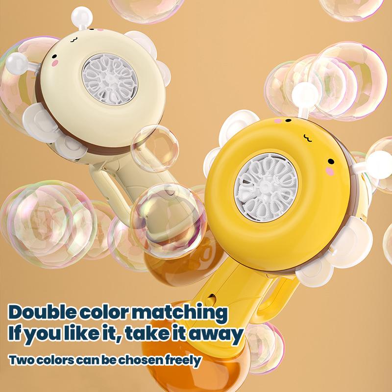 Handheld Bee Shaking Bubble Gun With Lights Children'S Soap Blowing Bubble Machine Outdoor Kids Toys Girls Wedding Party Game