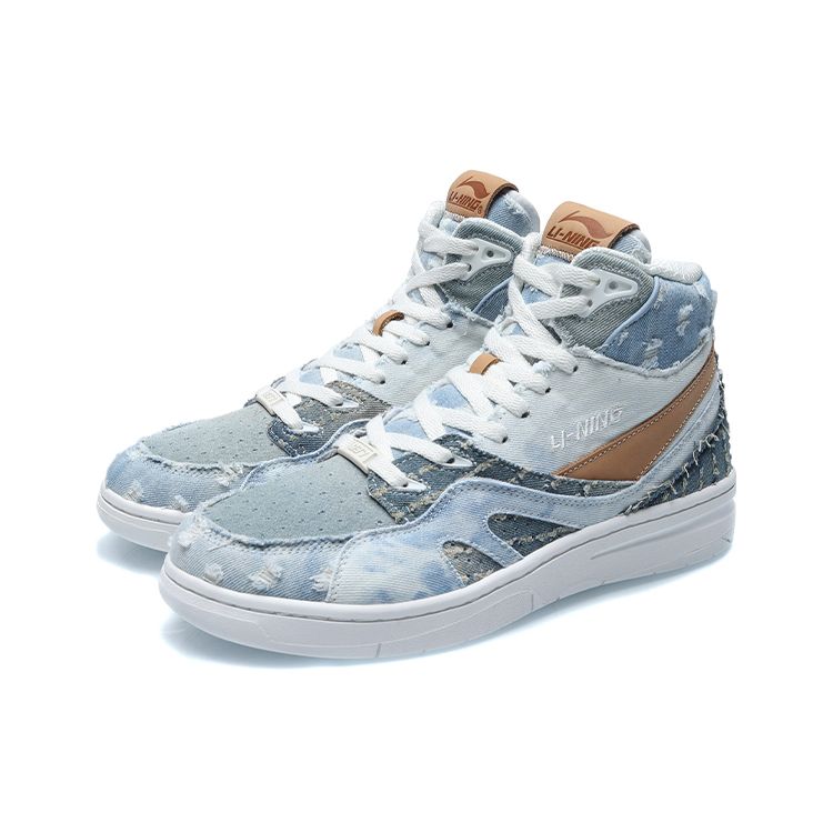 Li Ning 937 Deluxe Hi21 Shock Absorption Non-Slip Wear-Resistant Breathable Support High-Top Retro Basketball Shoes Men Sneaker Blue AGBR033-3