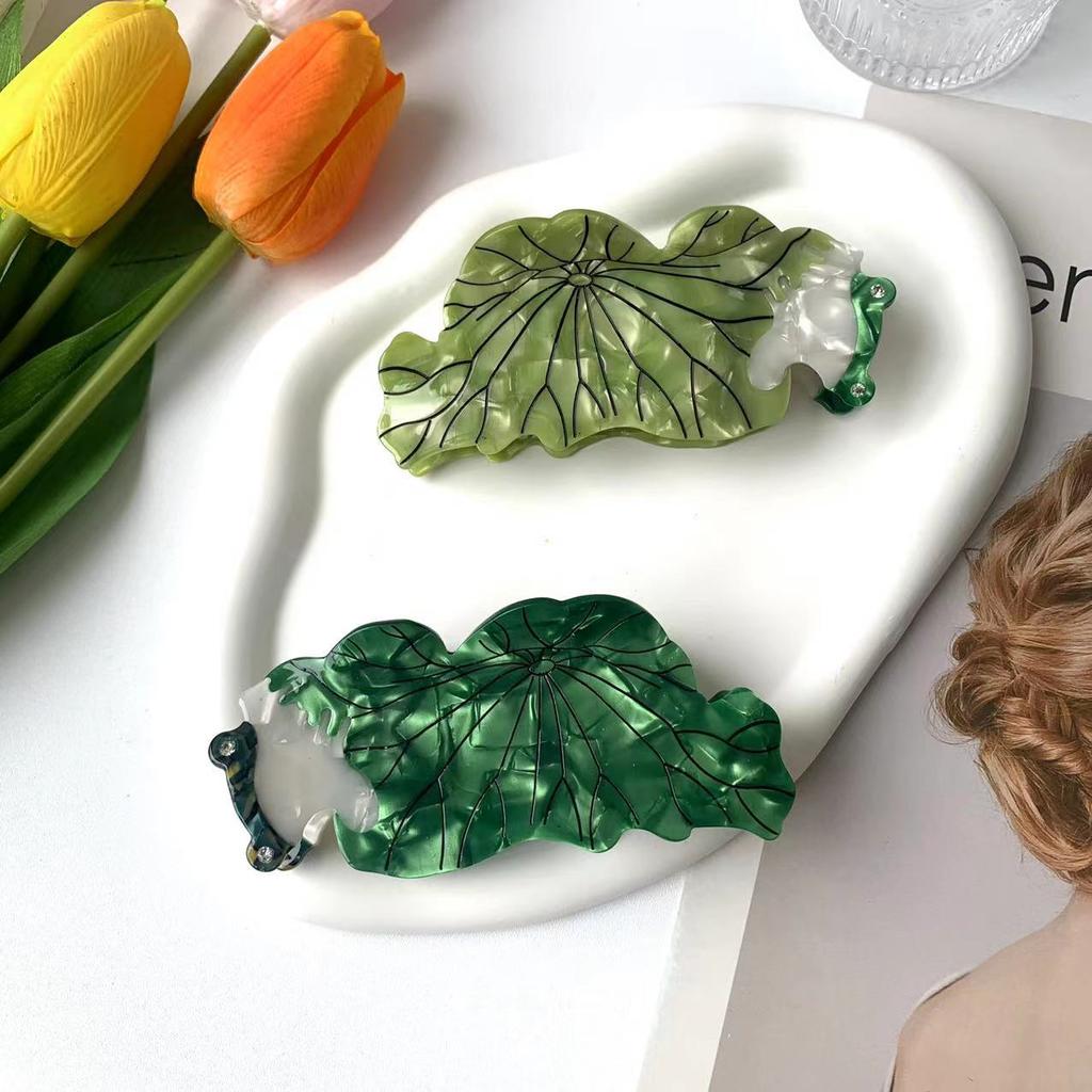 1pc New Lotus Leaf Frog Grip Clip Fashion Cartoon Ginkgo Leaf Hair Clip Animal Shark Clip Hair Accessories