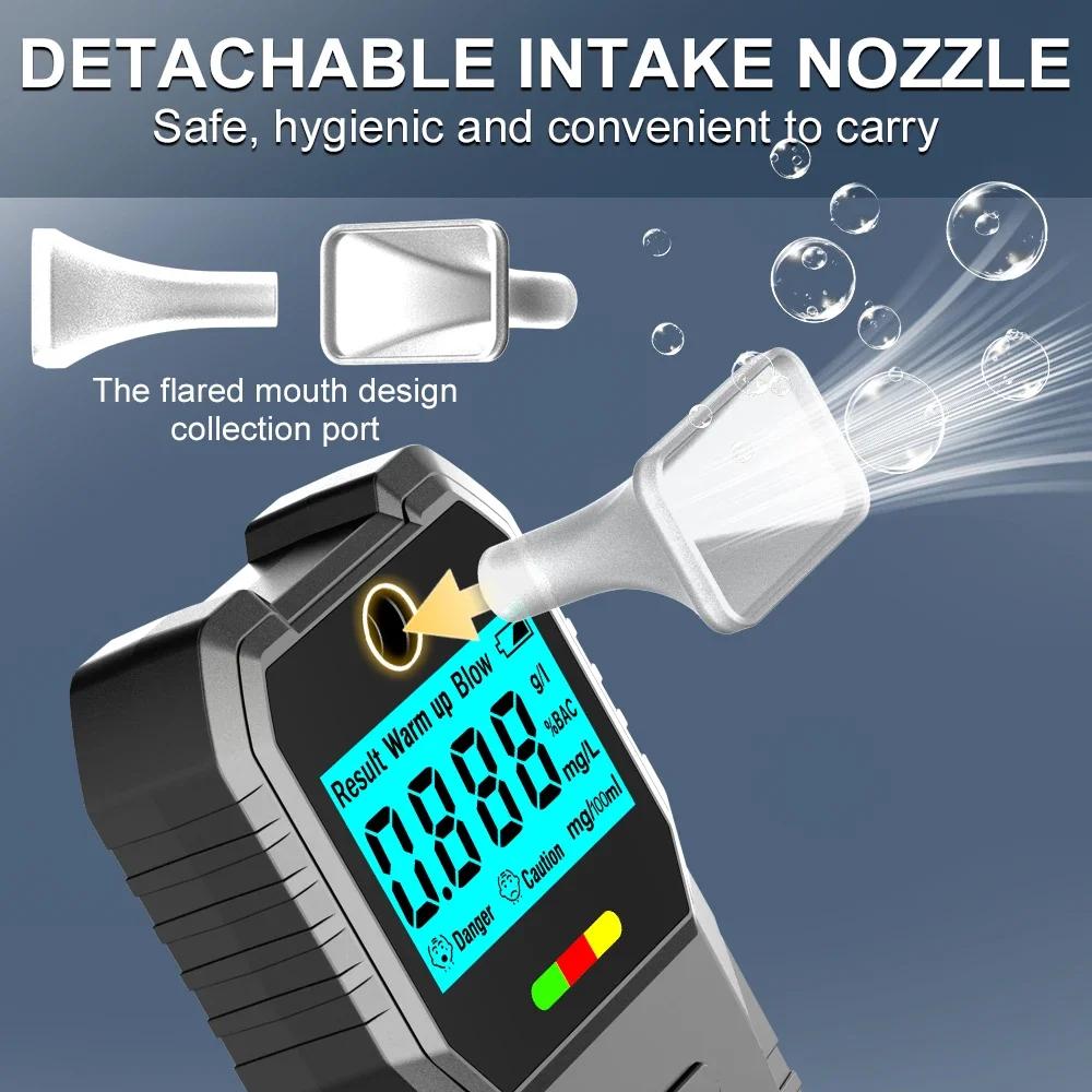 New Portable Alcohol Tester with Voice Broadcast LCD Display Breath Alcohol Analyzer Breathalyzer Drunk Driving Checker for Personal