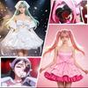 Anime Magisk Pige Cosplay Kostume Komplet Sæt Med Paryk, Sød Lolita Sløjfe Kjole til Halloween Comic-Con