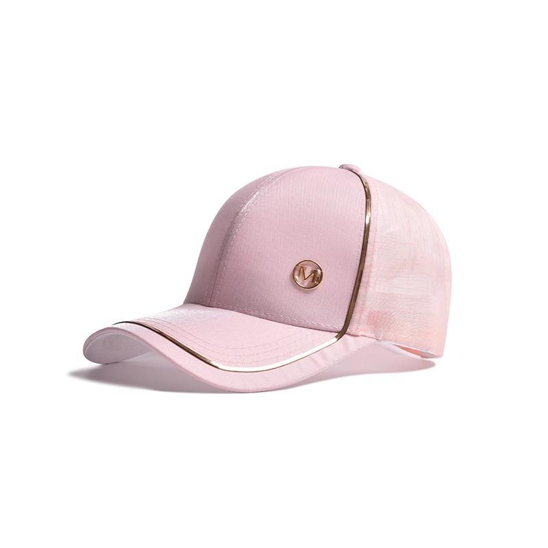 

Mercerized cotton hat, women s baseball cap, gold M standard cap, casual trend brand one size fits all рожевий