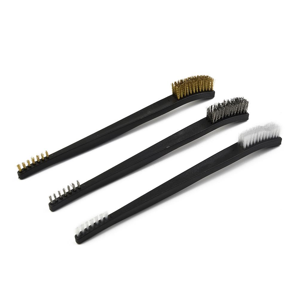 3x Wire Brush Stainless Steel Copper Nylon Cleaning Brushe Metal Remove Rust Polishing Metal Brushes Cleaning Tools Home Kit