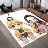Demon Slayer Kawaii Chibi Square Area Rug, Non-Slip Floor Mat for Home Decor, Perfect Gift for Fans
