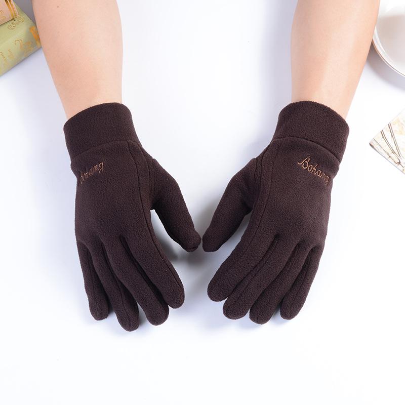 Unisex Windproof Fleece Cycling Gloves for Autumn & Winter