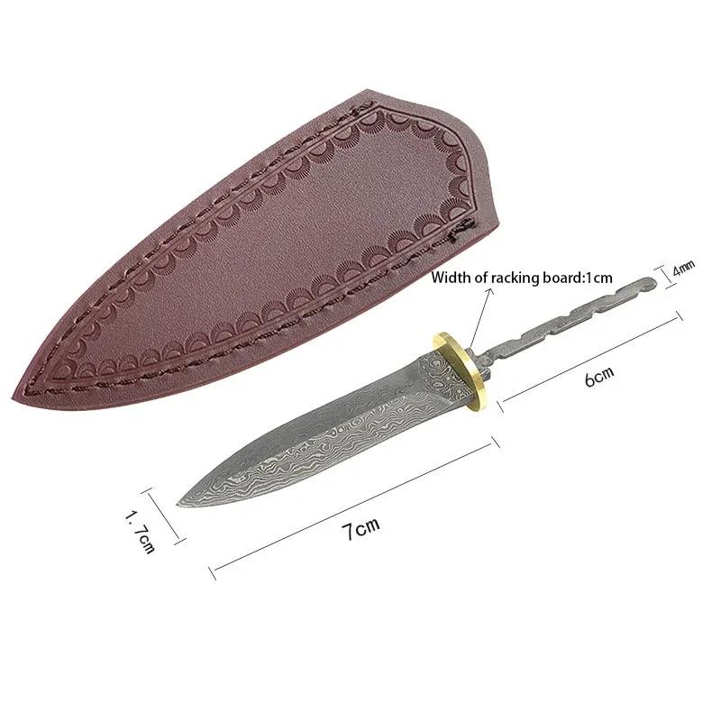 Dropship Damascus Steel Fixed Blade Tea Knife Needles Household DIY Handmade Puerh Tool Part Accessories