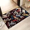 Retro Cassette Tape Design Area Rug - Non-Slip, Durable Polyester Floor Mat with Vintage Music Recording Aesthetic for Living