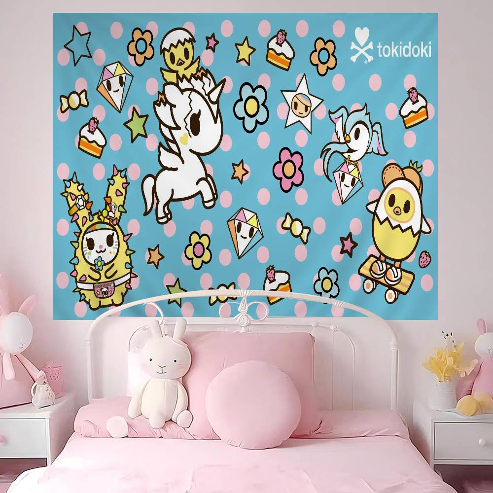Japan Anime Tokidoki Chart Tapestry for Living Room Home Dorm Decor Art Home Decor