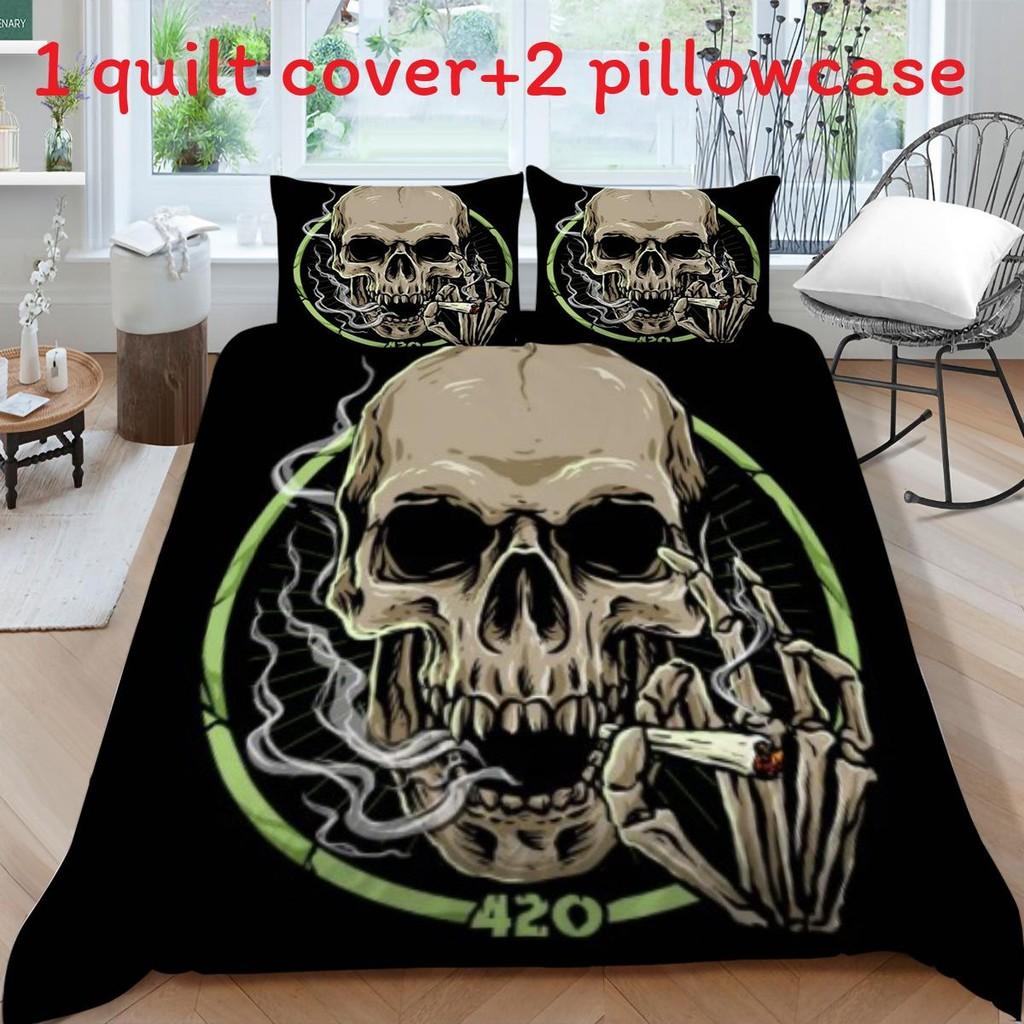 

Metal Slayer Heavy Band Skeleton Pattern Duvet Cover Pillowcase Three Sets Piece Style D