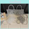 Transparent Handbag Bead With Bow Design And Top Opening For Women Use Daily