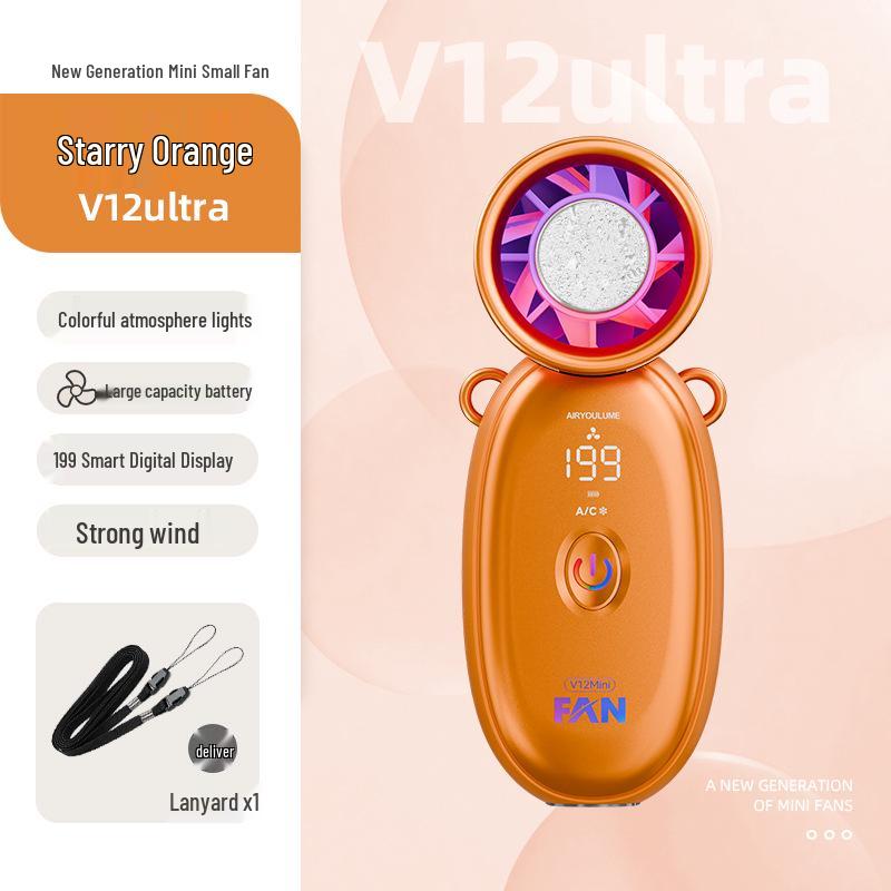 Turbo Handheld Mini Fan: High-Speed, USB Rechargeable, Long-Lasting Battery, Portable and Powerful for Outdoor Use
