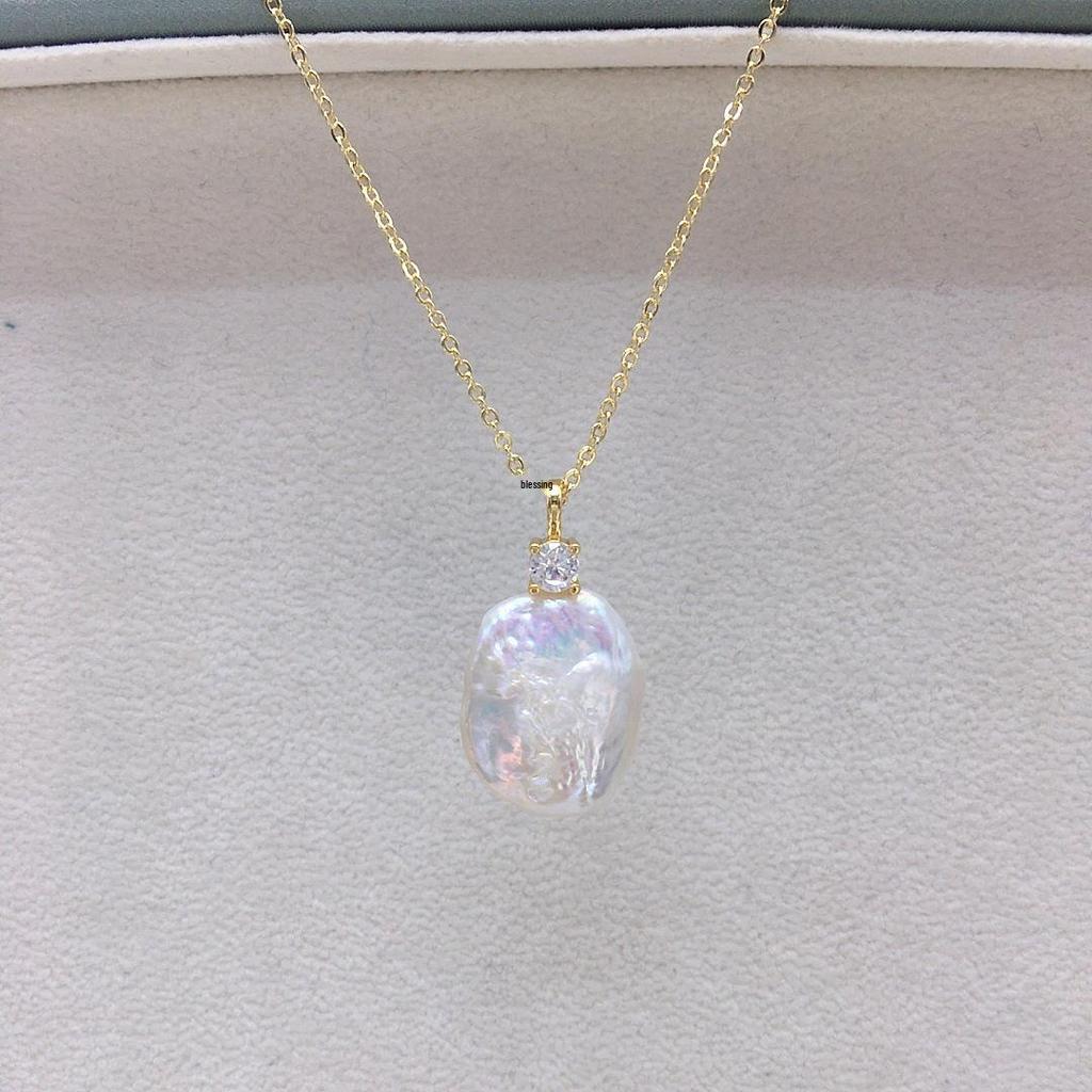 Diana Style Natural Freshwater Baroque Pearl Pendant Classic Princess Necklace