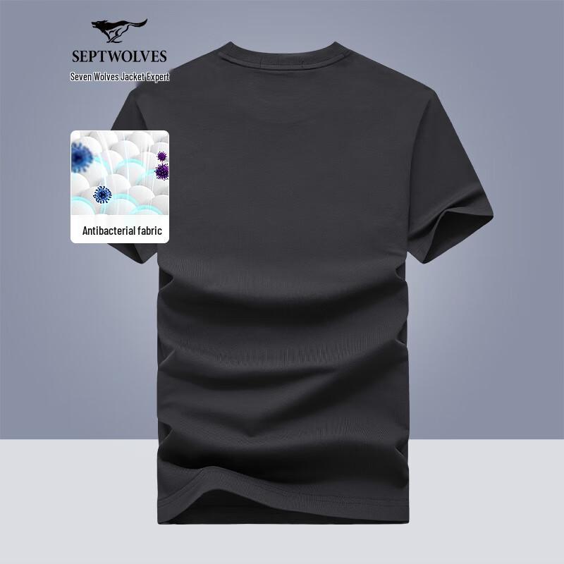 Septwolves Men s 7A Antibacterial Dark Wolf Element Short-Sleeve T-Shirt 175/92A