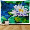 Watercolor Floral Lotus Tapestry Office Living Room Decoration Home Wall Tapestry