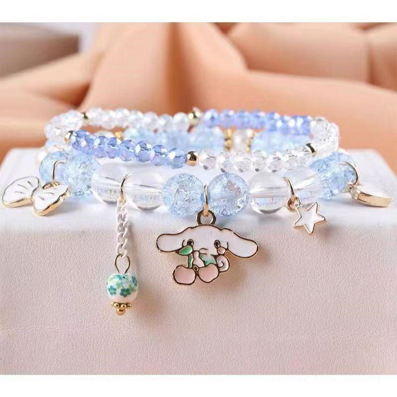 Cinnamoroll Princess Crystal Beaded Bracelet for Girls
