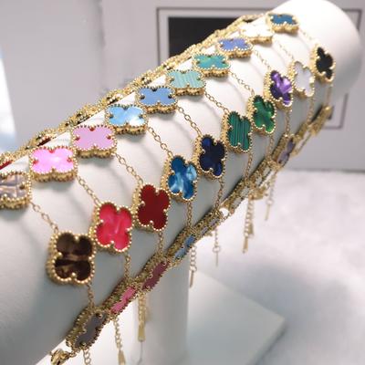 15mm Hoge Versie Klavertjevier 18K Titanium Staal Armband Vrouwelijk Eenvoudige Damesarmband