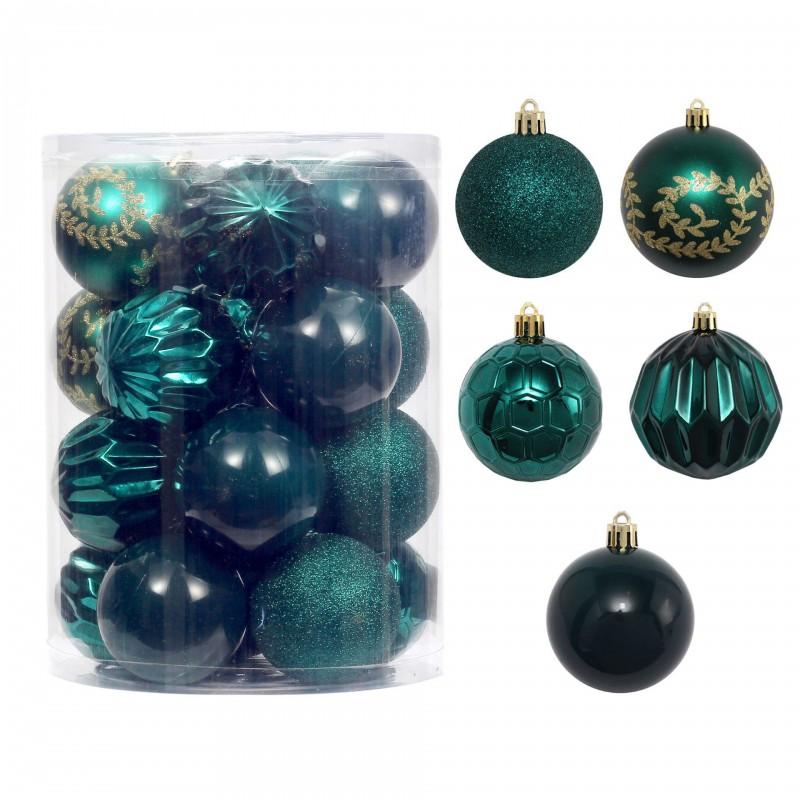 20pcs 8cm Assorted Shape Christmas Ornament Set Plastic Tree Decorations Holiday Party Home Decoration