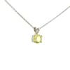 Lemon Quartz Round Pendant Necklace 925 Sterling Silver Rhodium Plated Solitaire Gemstone Pendant with Chain Gift for Women