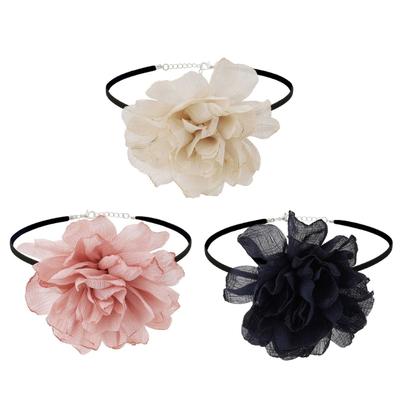 Big Flower Collar Choker Necklace Gothic Lolita-Black Collarbone Chain Necklace Jewelry Ornament Perfect Christmas-Decor