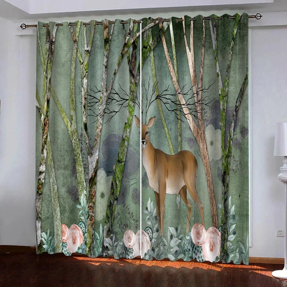 Animal Horse Dinosaur TigerOn Sale Blackout Window Curtain for Bedroom Living Room Bathroom Kicthen Door High Shading Hot