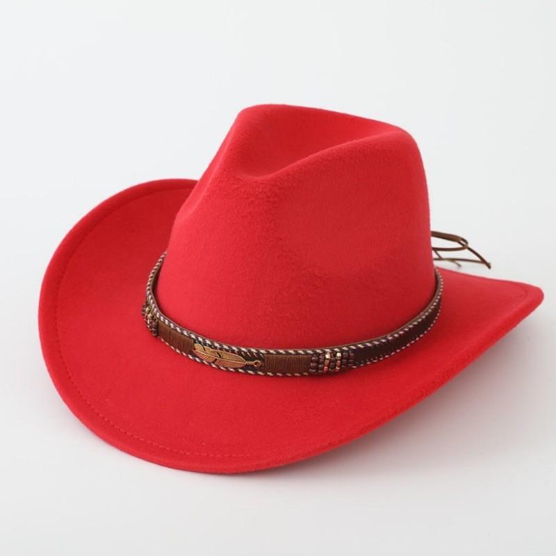 European and American New Accessories with Curved Brims Western Cowboy Hat Top Hat Tibetan Retro Jazz Hat Felt Hat Wool Riding Hat