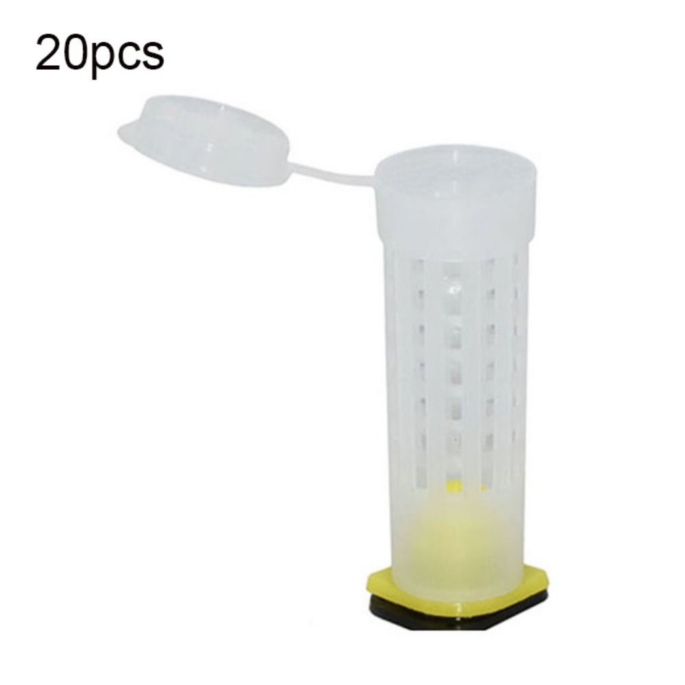 

White Household Beekeeping Queen Cages Beekeeping Tools Bee Cell Protective Cover Bee Biting Cage 20pcs