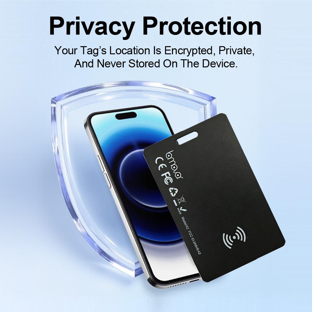 Ultra Thin Smart Tracking Card Global GPS Dual System Tracker Works with Google iOS Find My for Wallet Item Anti-lost Locator