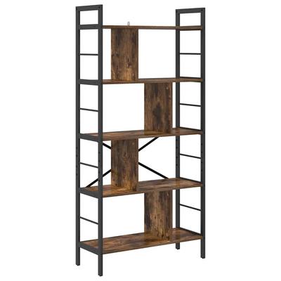 Bookshelf Smoked Oak 75 X 30 X 156 Cm Wood Based Material