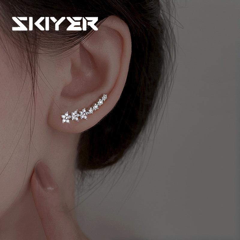 

Серебряные серьги с цирконием для женщин, массивные серьги, ювелирные изделия, подарочные аксессуары