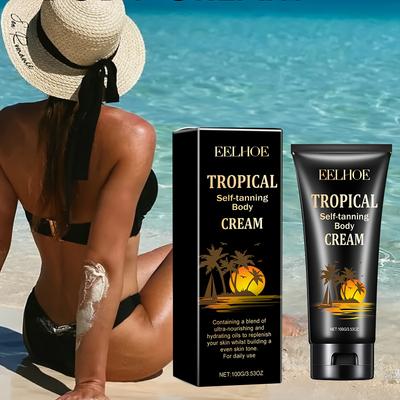 Crema corpo autoabbronzante tropicale, crema di bellezza color grano, pacchetto autoabbronzante, lozione abbronzante senza sole