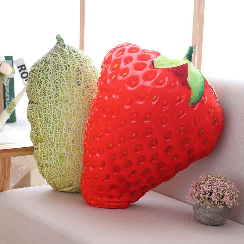 Creative Simulation Vegetable 3D Strawberry Fruit Throw Pillow Cushion Home Sofa Decoration Spoof Gift Photo Props