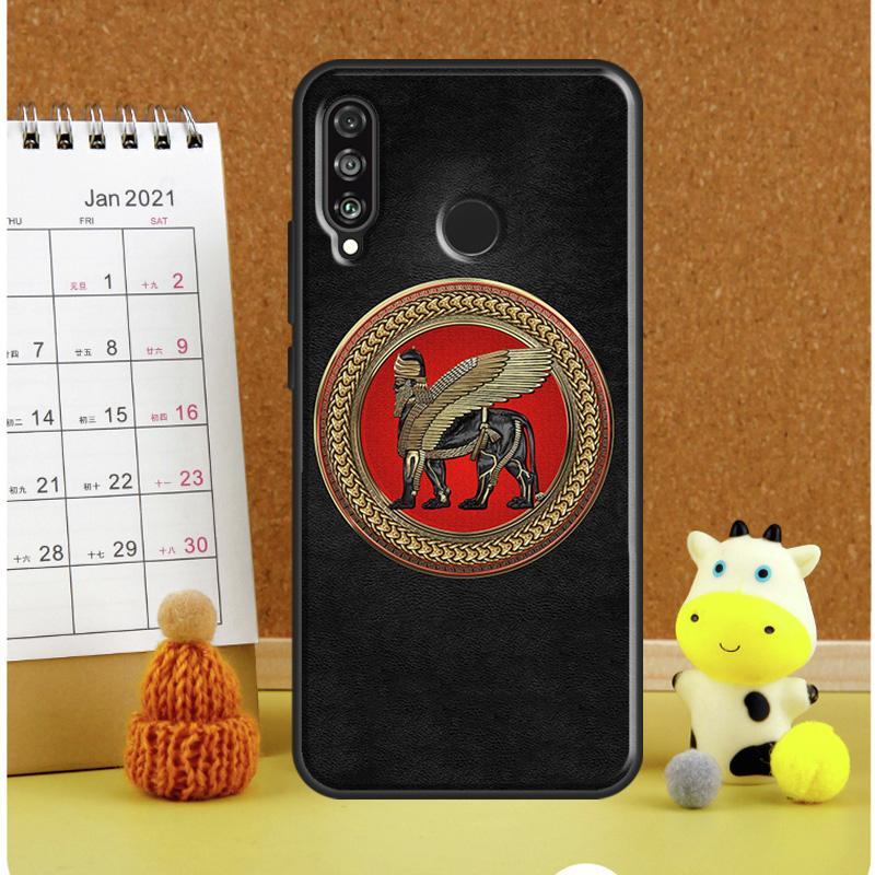 Lamassu Assyrian Winged Lion For Huawei Nova 12i 12s 7i 8i 11i 11 9 10 SE Y60 Y61 Y70 Y72 Y73 Y90 Y91 P30 P40 Lite Case