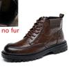 FashionLeather Boots Man Winter High Top Classic Basic England Black Men's Ankle Boots Fashion Young Plush Warm Trendy All-match Shoes