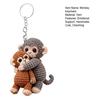 Crochet Monkey Keychain Handmade Knitted Cute Monkey Bag Charm for Backpack Purse Keys Emotional Support Gift for Family Friends