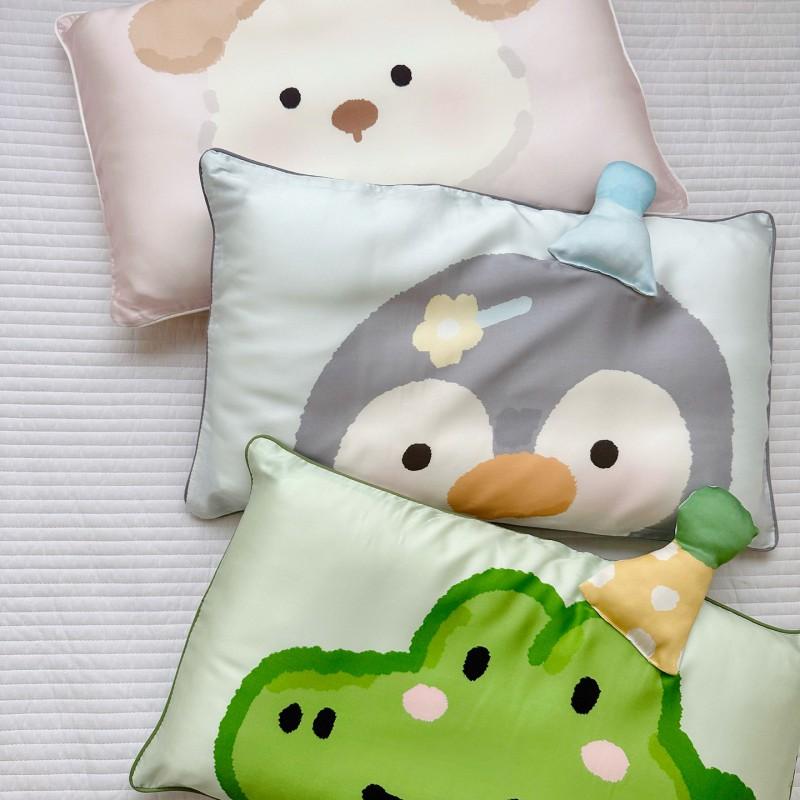 60S Tencel Lyocell Pillowcase Kids Adults 30x50cm Single Or 48x74cm Pair Soft Breathable Bedding Cover Ins Style Printed
