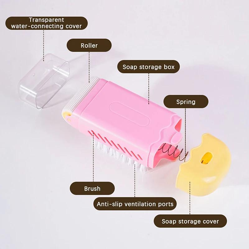Hand Free Scrubbing Soap Box Brush Multifunctional Foam Box Household Automatic Soap Drain Roller Laundry Soap Drainage Type