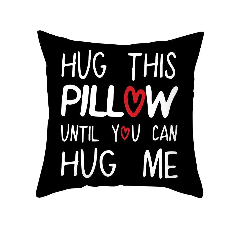 Valentine's Day Wedding Couple Gift Decorative Cushion Cover 45x45cm Throw Pillowcase Letters Heart Love Printed Pillow Covers