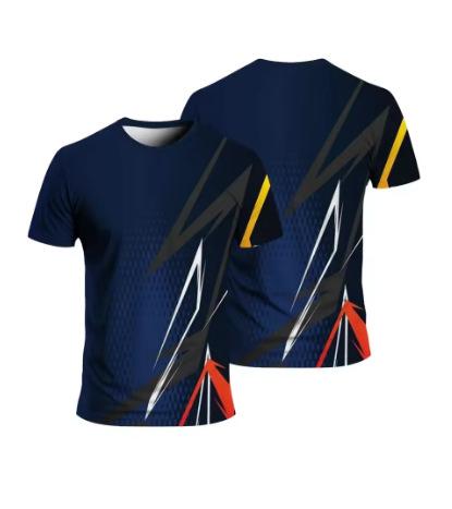 Summer Fashion 3D Color Sports T-Shirt Men's Loose and Comfortable Daily Casual O Neck Plus Short Top