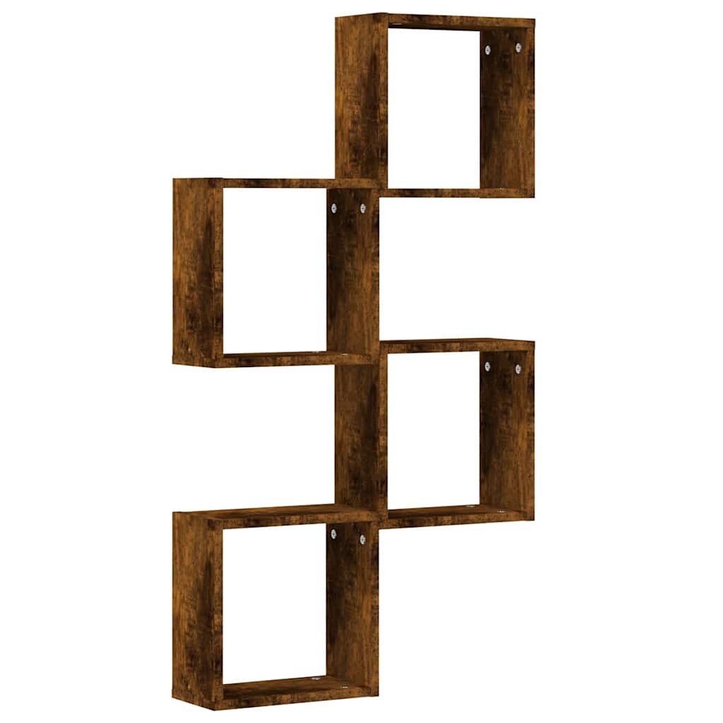 Cube Shelves (4 pcs) Smoked Oak 30 x 15 x 30 cm