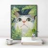 Diamond Painting Kit Cute Cat In Green Forest Full Drill Canvas Art Relaxing Handmade Craft Gift for Women and Adults DIY Home Wall Decor