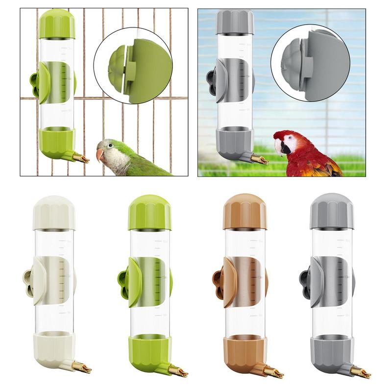 Automatic Bird Cage Water Feeder Drinker Device Hanging Bottle 200ml Easy Clean for Parrot Aviary Cockatiel