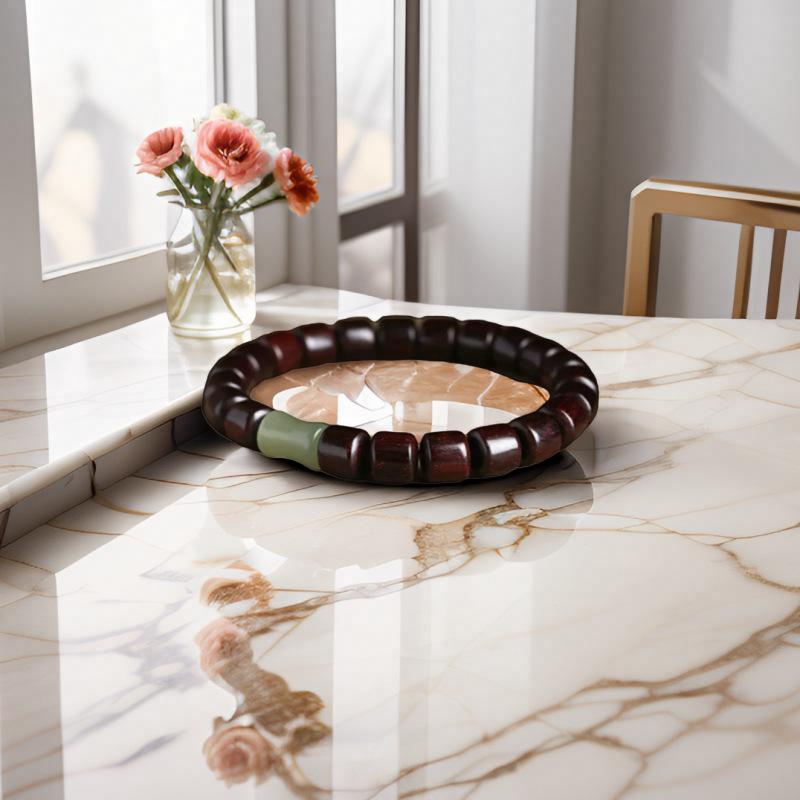 Natural small-leaf rosewood bracelet, Dongling jade bracelet, unisex cultural and religious beads, Buddhist prayer beads, hand ornament, "rise